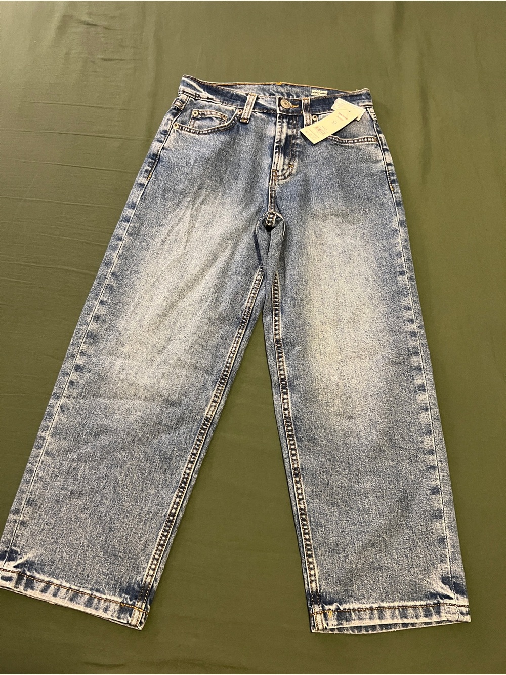 Kids Light Blue Washed Wide-Leg Jeans Boy’s Size 10